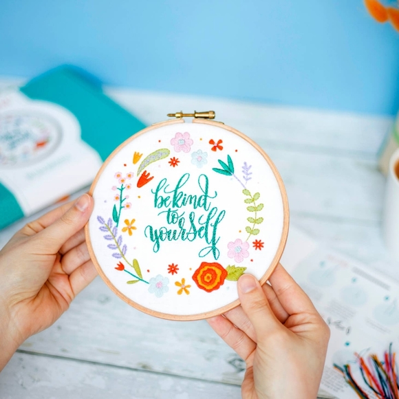 "Be Kind To Yourself" Handmade Embroidery Kit - Picture 3 of 4